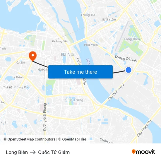 Long Biên to Quốc Tử Giám map