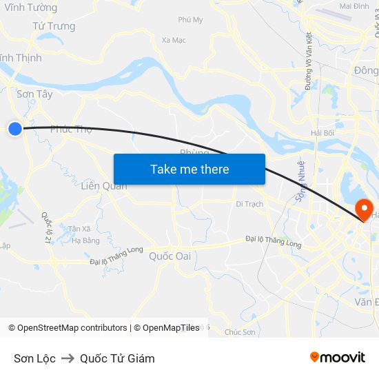 Sơn Lộc to Quốc Tử Giám map