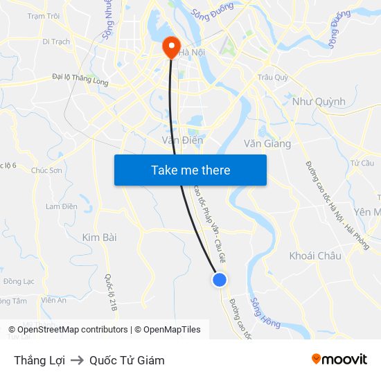 Thắng Lợi to Quốc Tử Giám map