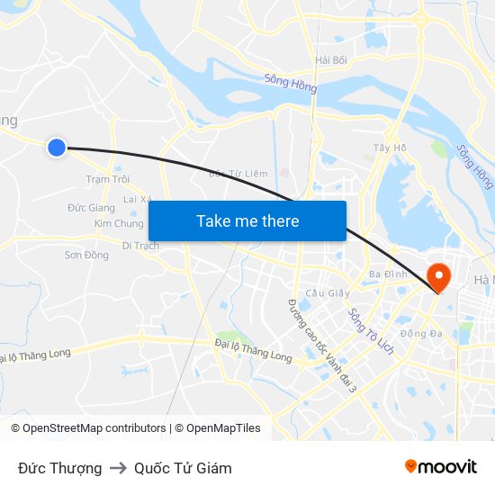 Đức Thượng to Quốc Tử Giám map