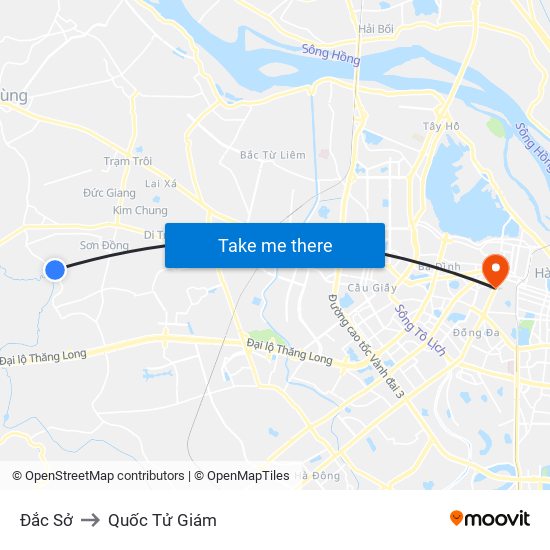 Đắc Sở to Quốc Tử Giám map