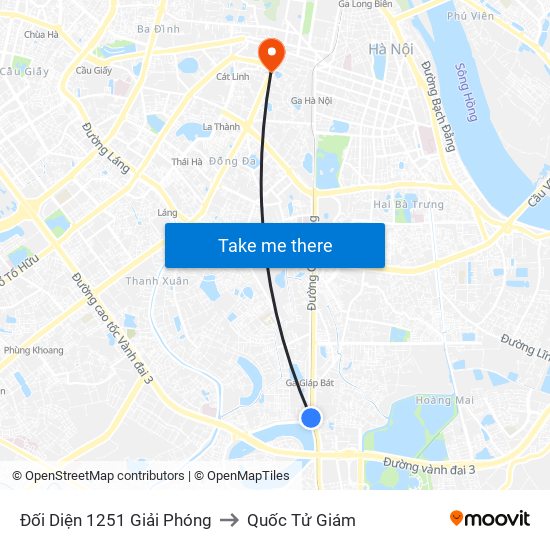 Đối Diện 1251 Giải Phóng to Quốc Tử Giám map