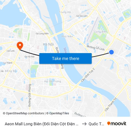 Aeon Mall Long Biên (Đối Diện Cột Điện T4a/2a-B Đường Cổ Linh) to Quốc Tử Giám map