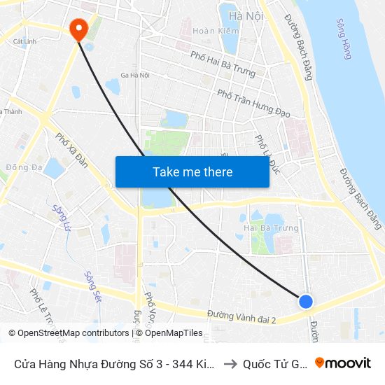 Cửa Hàng Nhựa Đường Số 3 - 344 Kim Ngưu to Quốc Tử Giám map