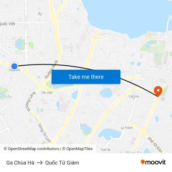 Ga Chùa Hà to Quốc Tử Giám map