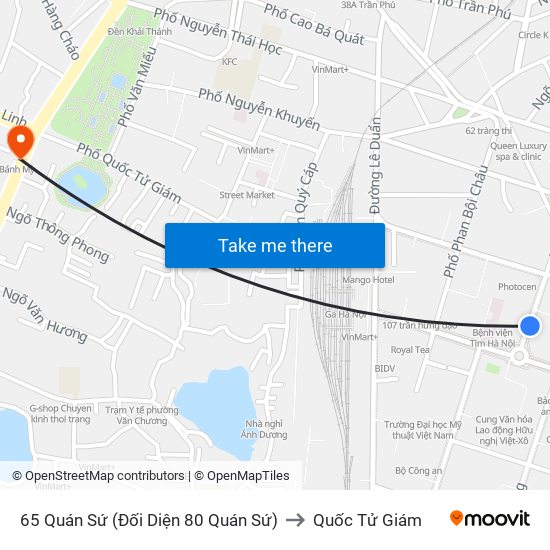 65 Quán Sứ (Đối Diện 80 Quán Sứ) to Quốc Tử Giám map