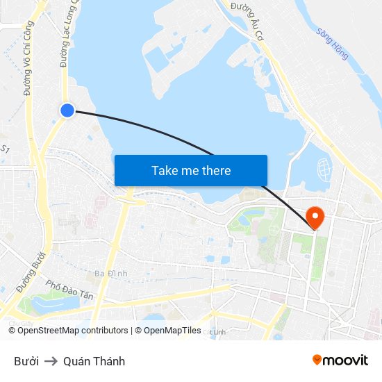 Bưởi to Quán Thánh map