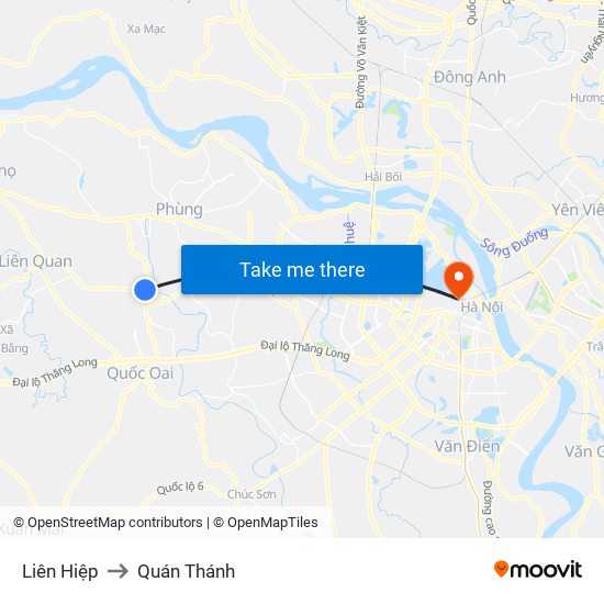 Liên Hiệp to Quán Thánh map