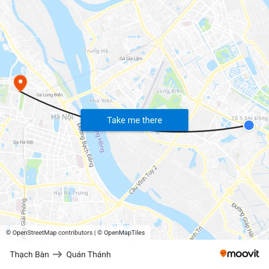 Thạch Bàn to Quán Thánh map