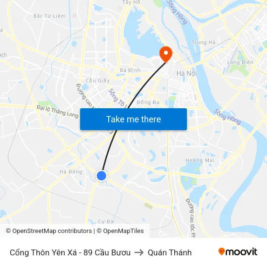 Cổng Thôn Yên Xá - 89 Cầu Bươu to Quán Thánh map