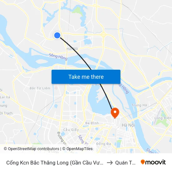 Cổng Kcn Bắc Thăng Long (Gần Cầu Vượt Bộ Hành) to Quán Thánh map