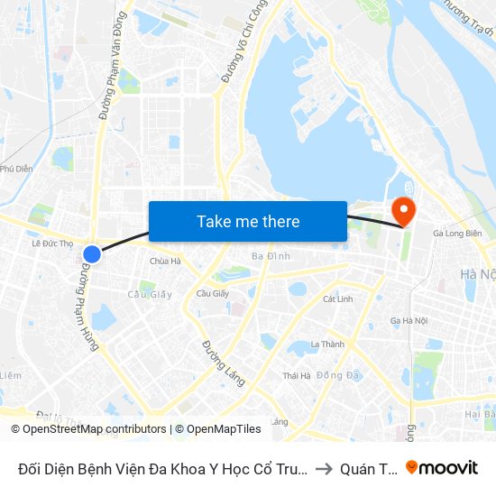 Đối Diện Bệnh Viện Đa Khoa Y Học Cổ Truyền - Phạm Hùng to Quán Thánh map