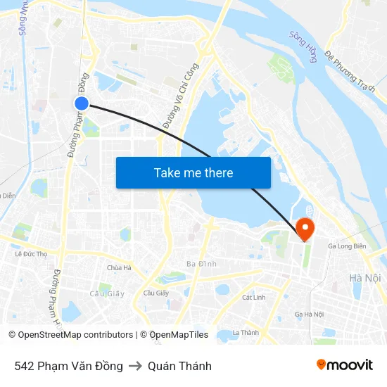 542 Phạm Văn Đồng to Quán Thánh map