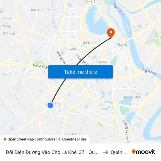 Đối Diện Đường Vào Chợ La Khê, 371 Quang Trung (Hà Đông) to Quán Thánh map