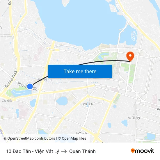 10 Đào Tấn - Viện Vật Lý to Quán Thánh map