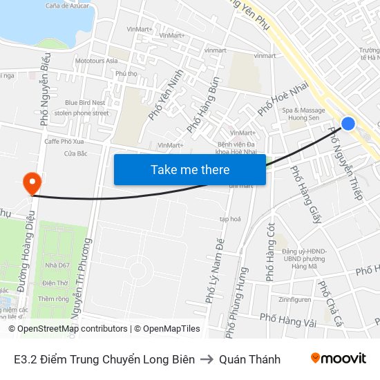 E3.2 Điểm Trung Chuyển Long Biên to Quán Thánh map