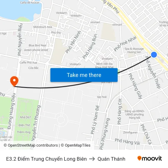 E3.2 Điểm Trung Chuyển Long Biên to Quán Thánh map