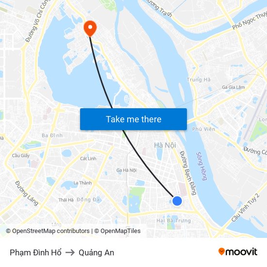 Phạm Đình Hổ to Quảng An map