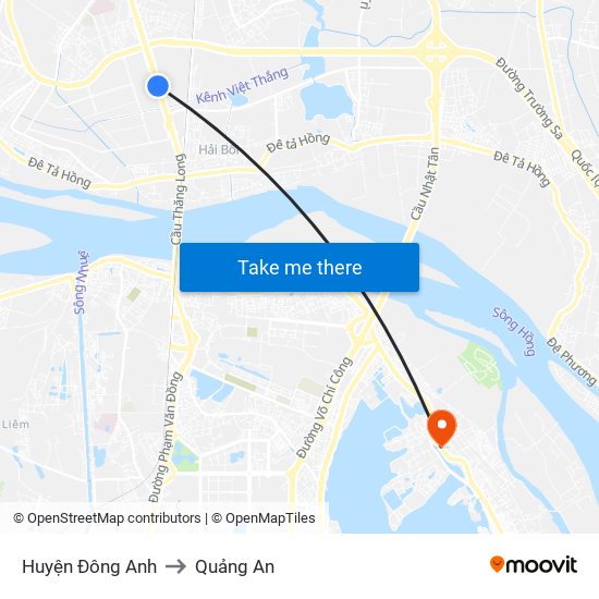 Huyện Đông Anh to Quảng An map