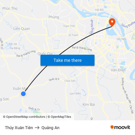 Thủy Xuân Tiên to Quảng An map