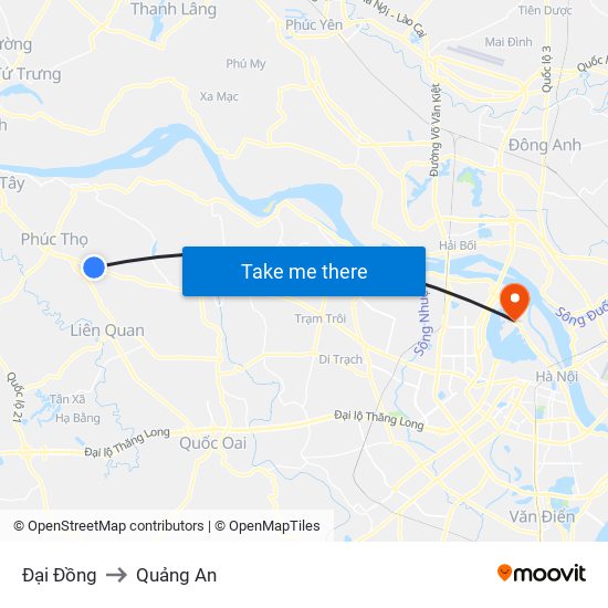 Đại Đồng to Quảng An map