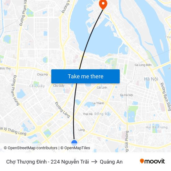 Chợ Thượng Đình - 224 Nguyễn Trãi to Quảng An map