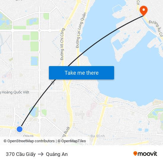 370 Cầu Giấy to Quảng An map