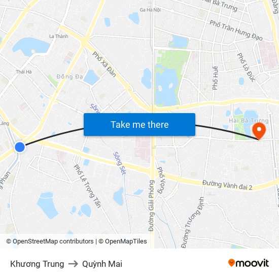 Khương Trung to Quỳnh Mai map