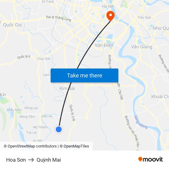 Hoa Sơn to Quỳnh Mai map