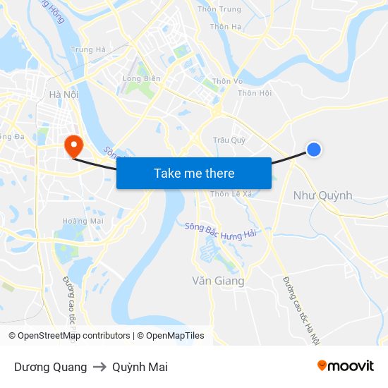 Dương Quang to Quỳnh Mai map