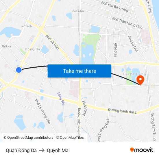 Quận Đống Đa to Quỳnh Mai map