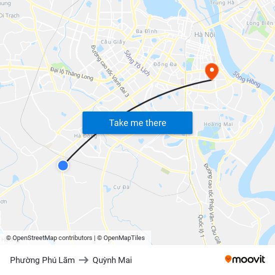 Phường Phú Lãm to Quỳnh Mai map