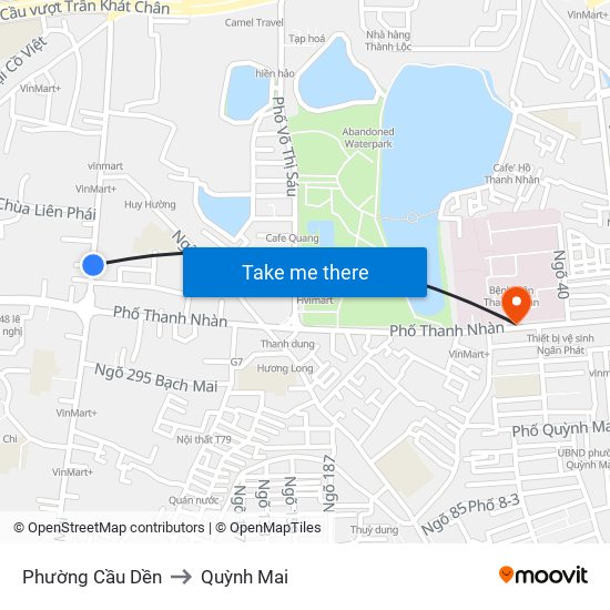 Phường Cầu Dền to Quỳnh Mai map