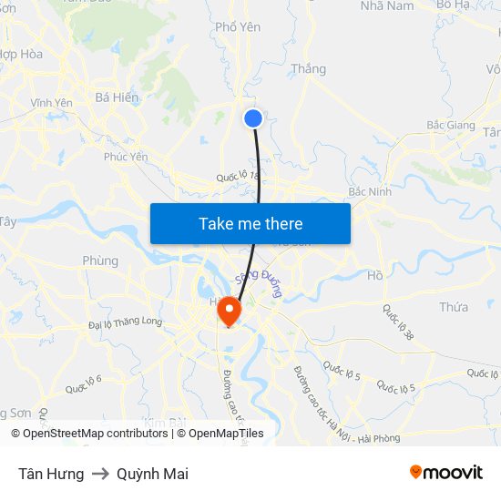 Tân Hưng to Quỳnh Mai map