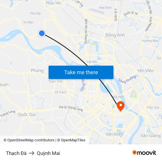 Thạch Đà to Quỳnh Mai map