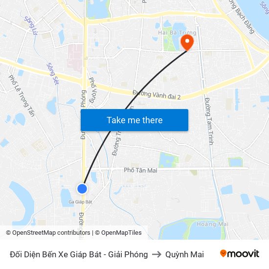 Đối Diện Bến Xe Giáp Bát - Giải Phóng to Quỳnh Mai map