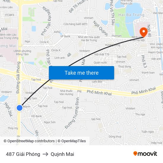 487 Giải Phóng to Quỳnh Mai map