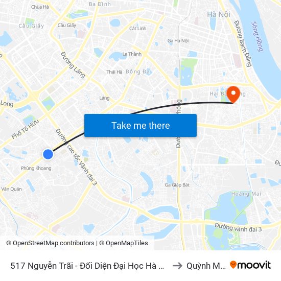 517 Nguyễn Trãi - Đối Diện Đại Học Hà Nội to Quỳnh Mai map