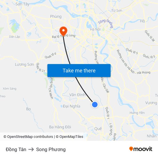 Đồng Tân to Song Phương map