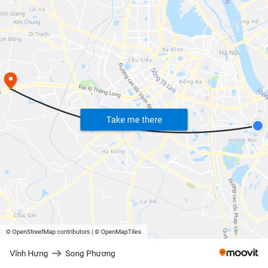 Vĩnh Hưng to Song Phương map