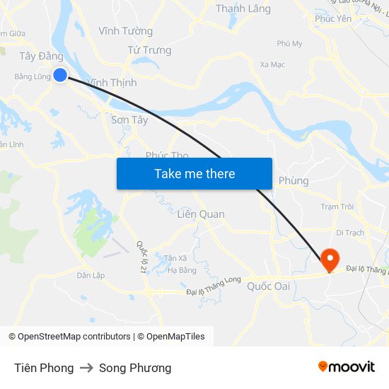 Tiên Phong to Song Phương map