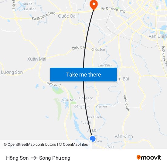 Hồng Sơn to Song Phương map