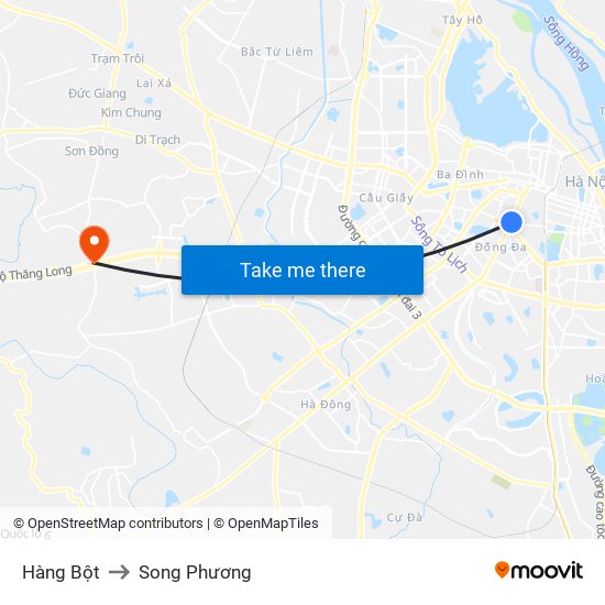 Hàng Bột to Song Phương map