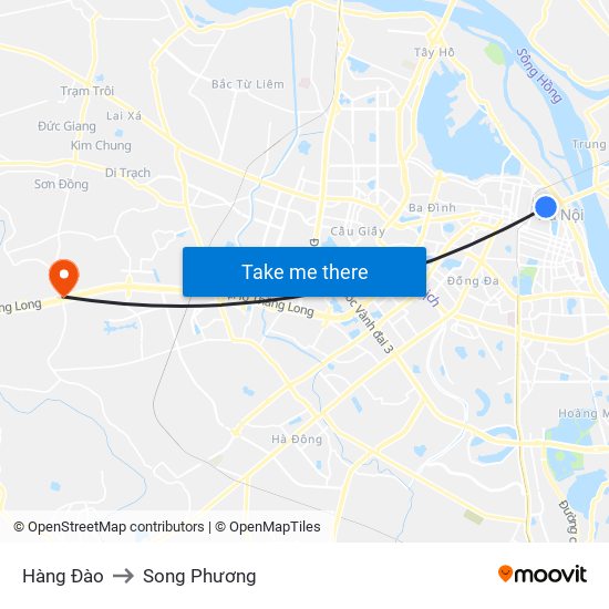 Hàng Đào to Song Phương map