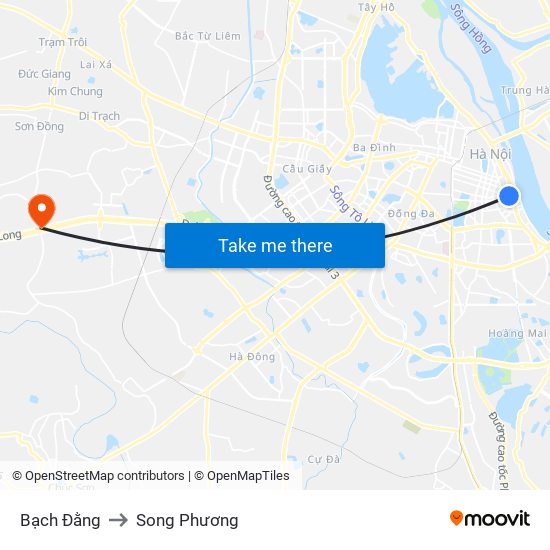 Bạch Đằng to Song Phương map