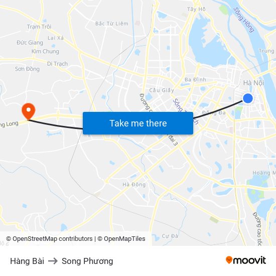 Hàng Bài to Song Phương map