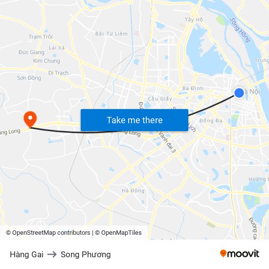 Hàng Gai to Song Phương map