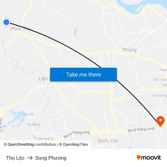 Thọ Lộc to Song Phương map