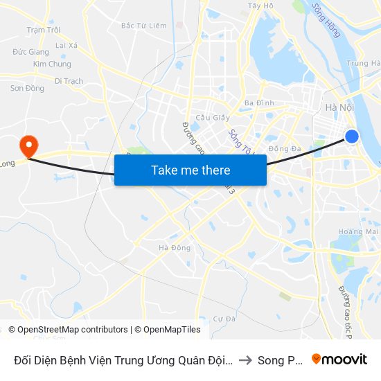 Đối Diện Bệnh Viện Trung Ương Quân Đội 108 - Trần Hưng Đạo to Song Phương map