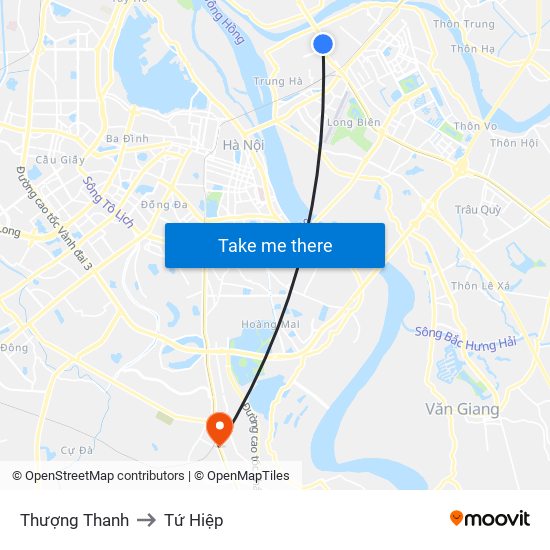 Thượng Thanh to Tứ Hiệp map